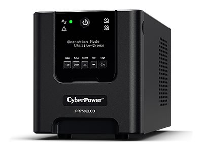 CYBERPOWER PR750ELCD Line-Interactive 750VA/675W Sinsuwelle AVR LCD Ausgang(6) IEC RS232 USB HID EPO SNMP (Opt)EnergyStar SMT750i