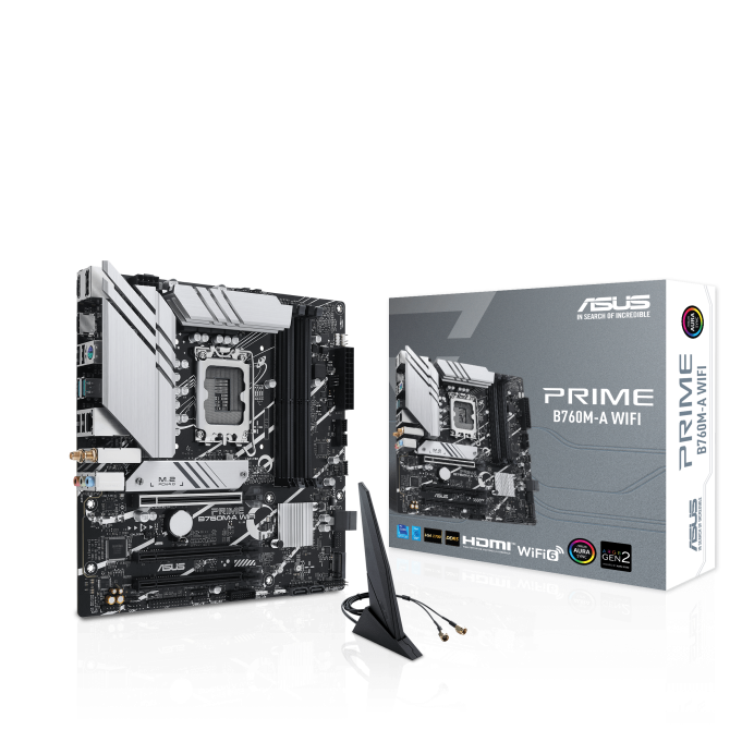 ASUS PRIME B760MA WIFI S1700DDR52xHDMI1xDPµATX Optional 1x COM 1x LPT