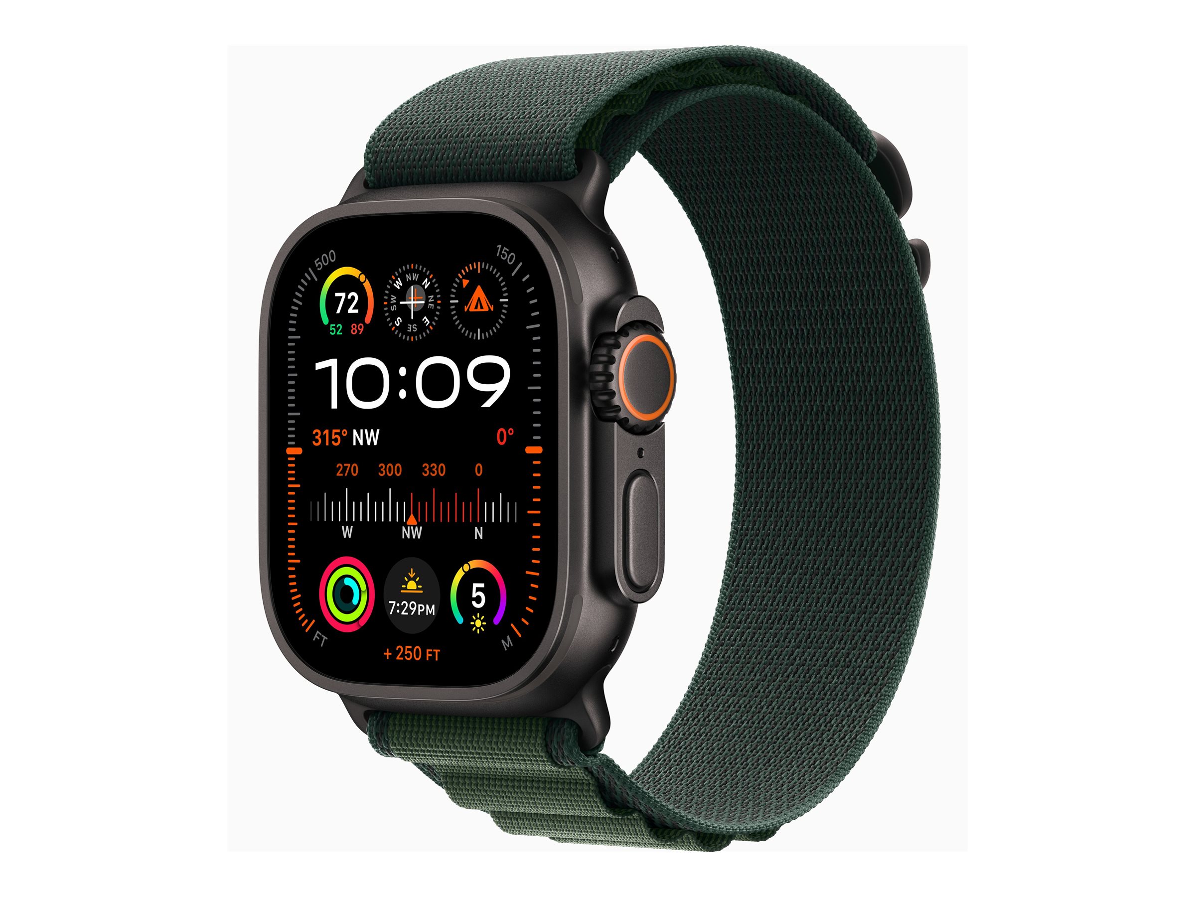 APPLE Watch Ultra 2 GPS + Cellular 49mm Black Titanium Case with Dark Green Alpine Loop - Small APPLE Watch Ultra 2 GPS + Cellular 49mm Black Titanium Case with Dark Green Alpine Loop - Small