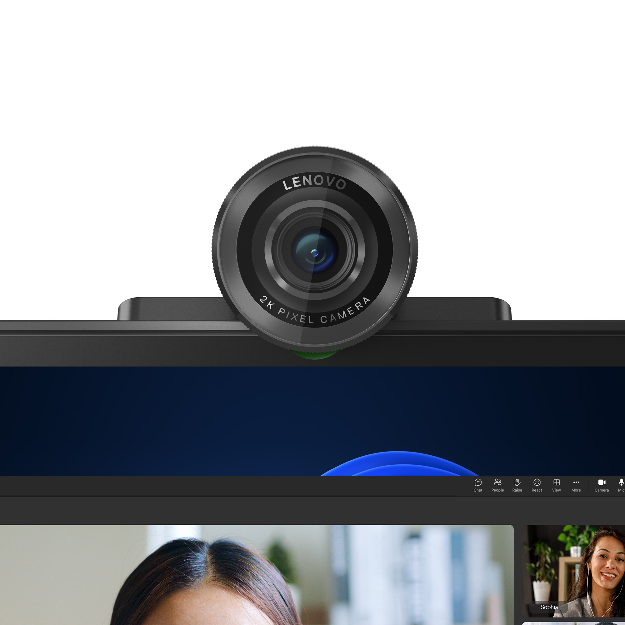 LENOVO QHD Webcam 2K Adjustable FOV907865 Directional Microphone AutoFocus HDR AI FramingFace USBCA 15m Detachable Cable