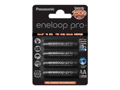 4 eneloop Akkus pro Mignon AA 2.500 mAh