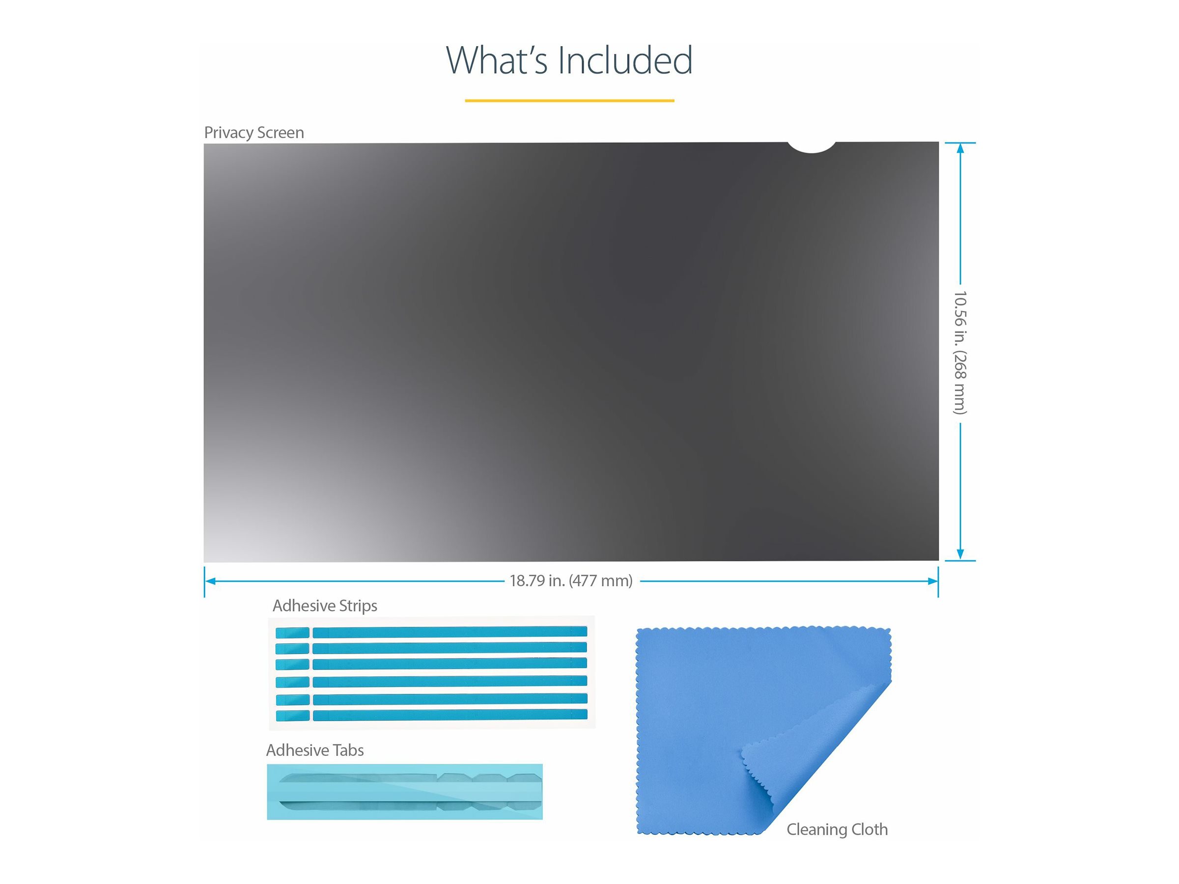 STARTECH.COM 21.5inch Monitor Privacy Screen Universal Matte or Glossy 16:9 Aspect Ratio 30+/- Degree Privacy Viewing Angle