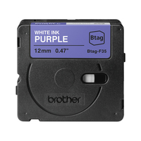 BROTHER 12MM White on Purple BTAGF35 Ribbon