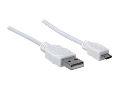 MANHATTAN Hi-Speed USB Micro-B Anschlusskabel USB 2.0 Typ A Stecker - Micro-B Stecker 480 Mbps 1,8m weiss MANHATTAN Hi-Speed USB Micro-B Anschlusskabel USB 2.0 Typ A Stecker - Micro-B Stecker 480 Mbps 1,8m weiss
