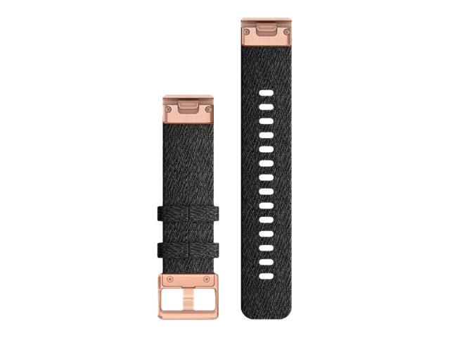 Ersatzarmband QuickFit20 Nylon Schwarz/Rosegold