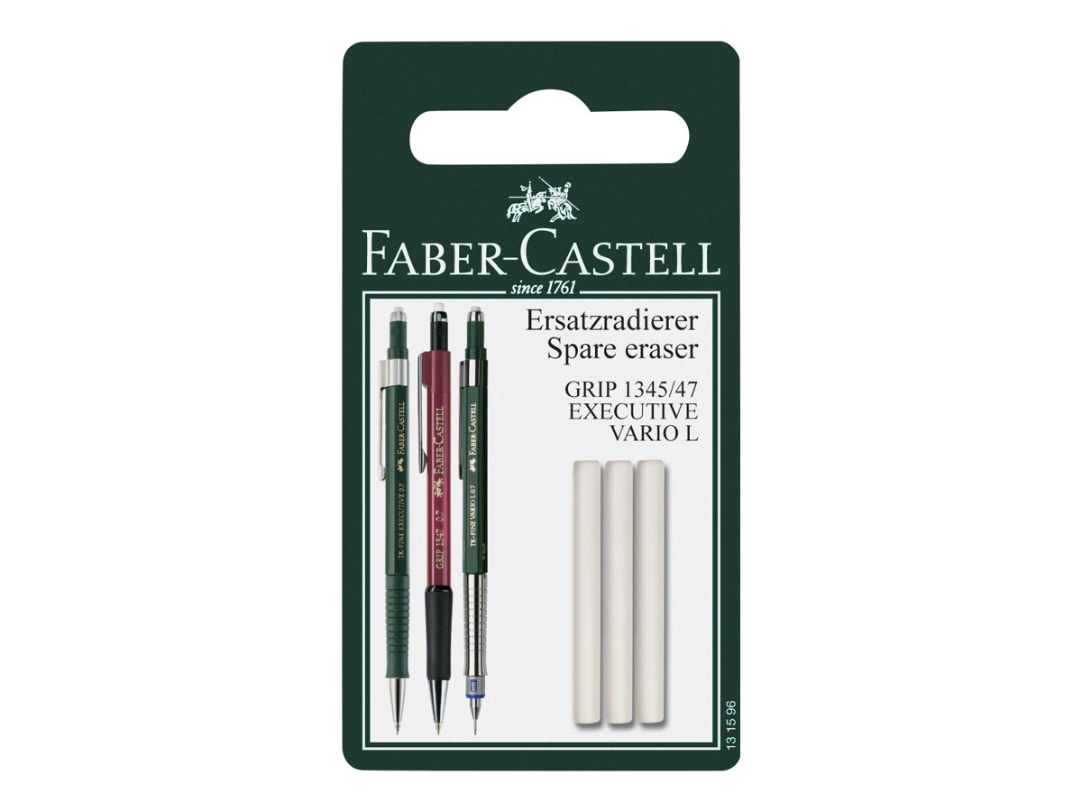 3 FABER-CASTELL Radiergummis fuer Bleistifte 3 FABER-CASTELL Radiergummis fuer Bleistifte