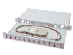 Spleißbox, 1U, Equipped 12xLC duplex,M25 Schraube,OM4, Adapter