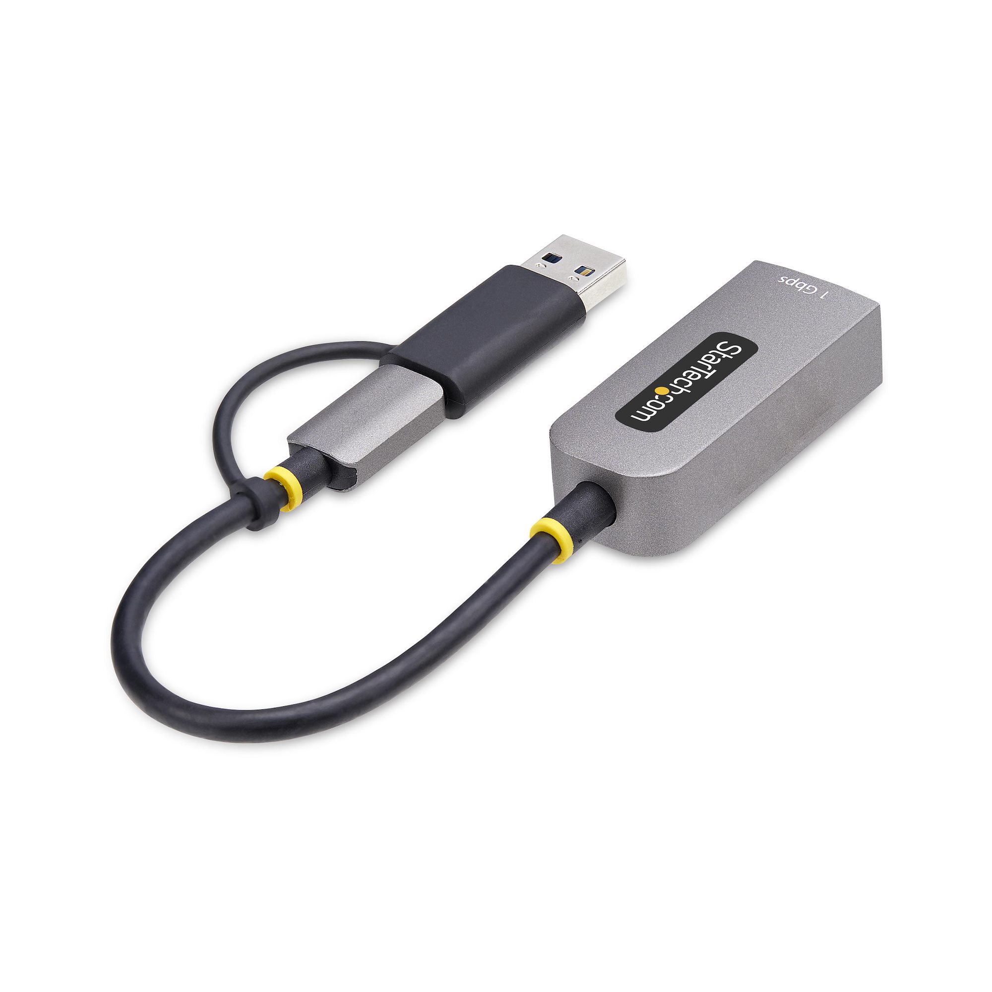 STARTECHCOM USBC Ethernet Adapter mit USBA Dongle 101001000Mbps USB Gigabit Adapter 15cm Kabel USB Ethernet Adapter