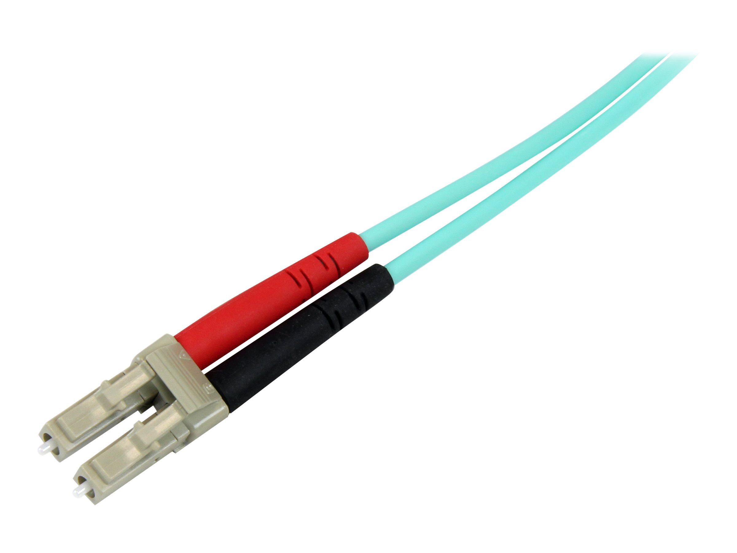 STARTECHCOM Aqua OM4 Duplex Multimode Fiber 2m 6 ft 100 Gb 50125 OM4 Fiber LC to LC Fiber Patch Cable