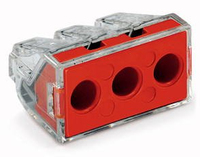Wago Verbindungsdosenklemme 3polig 2,5-6,0qmm transparent/rot