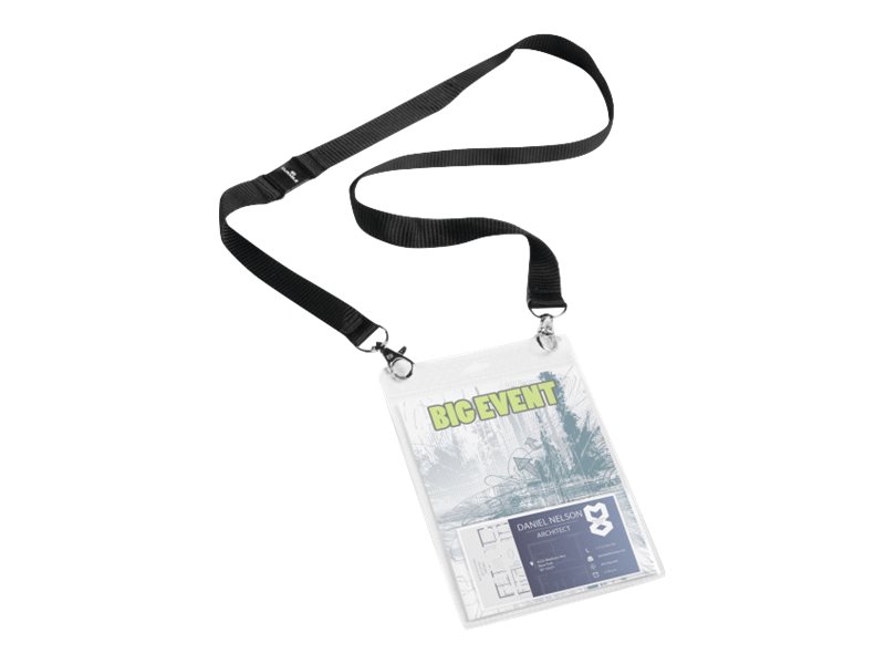 10 DURABLE EVENT Namensschilder mit Textilband 10,5 x 14,8 cm