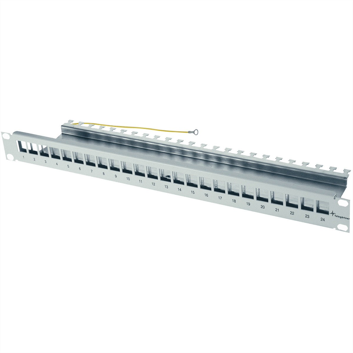 TGT 19 Patchpanel 1HE leer lichtgrau für 24x AMJ/AMJ-S Module RAL7035