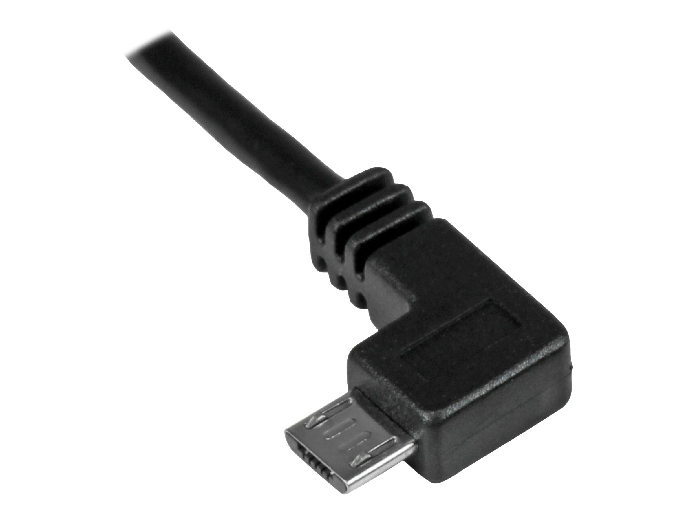 StarTech MicroUSB ChargeandSync Cable MM LeftAngle MicroUSB 3024 AWG 1 m 3ft