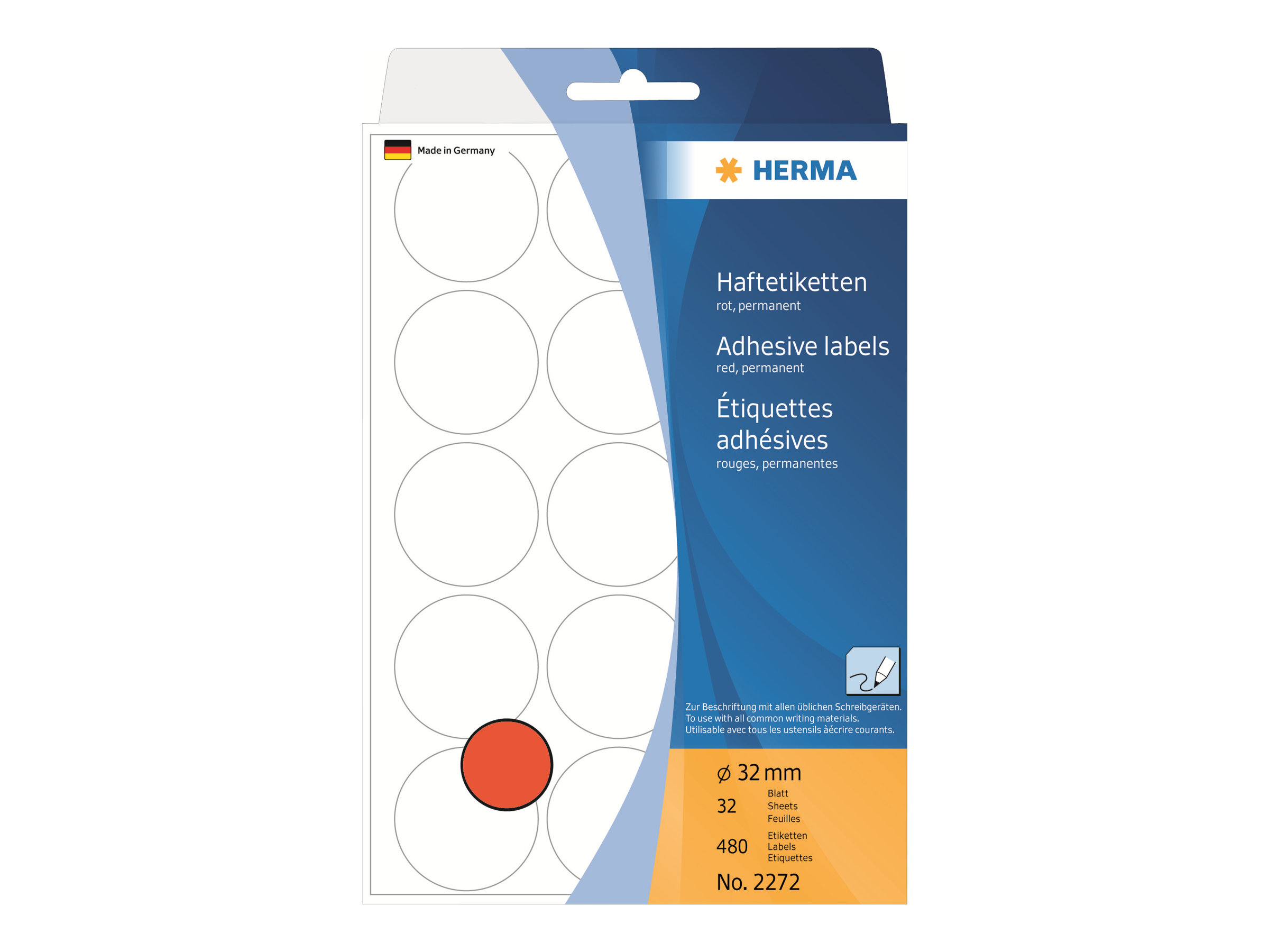 HERMA Klebepunkte 2272 rot Ø 32,0 mm, 480 St. HERMA Klebepunkte 2272 rot Ø 32,0 mm, 480 St.