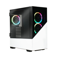 ENERMAX K8 Weiss ATX Mid Tower Gaming PC-Gehäuse ausgehärtetem Glas inkl. 3 x ARGB PWM 12cm Lüfter - USB3.2 Gen1 und USB3.2 Type C