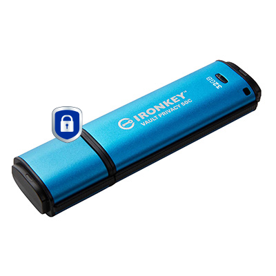 KINGSTON 32GB USBC IronKey Vault Privacy 50C AES256 Encrypted FIPS 197