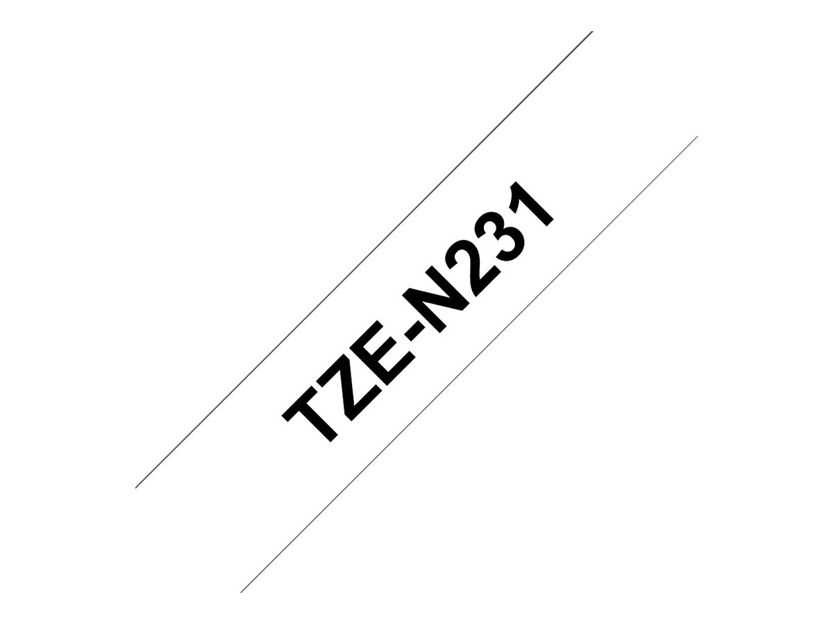 Brother TZe-N231 - Schwarz auf Weiß - Rolle (1,2 cm x 8 m)