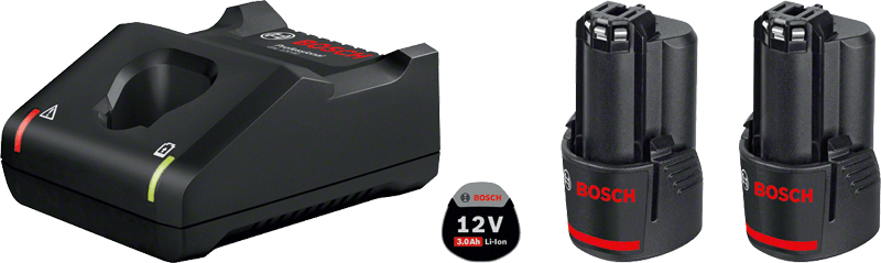 BOSCH Professional Werkzeugakkus mit Schnellladegeraet Starter-Set Lithium-Ionen 2x 3,0 Ah BOSCH Professional Werkzeugakkus mit Schnellladegeraet Starter-Set Lithium-Ionen 2x 3,0 Ah