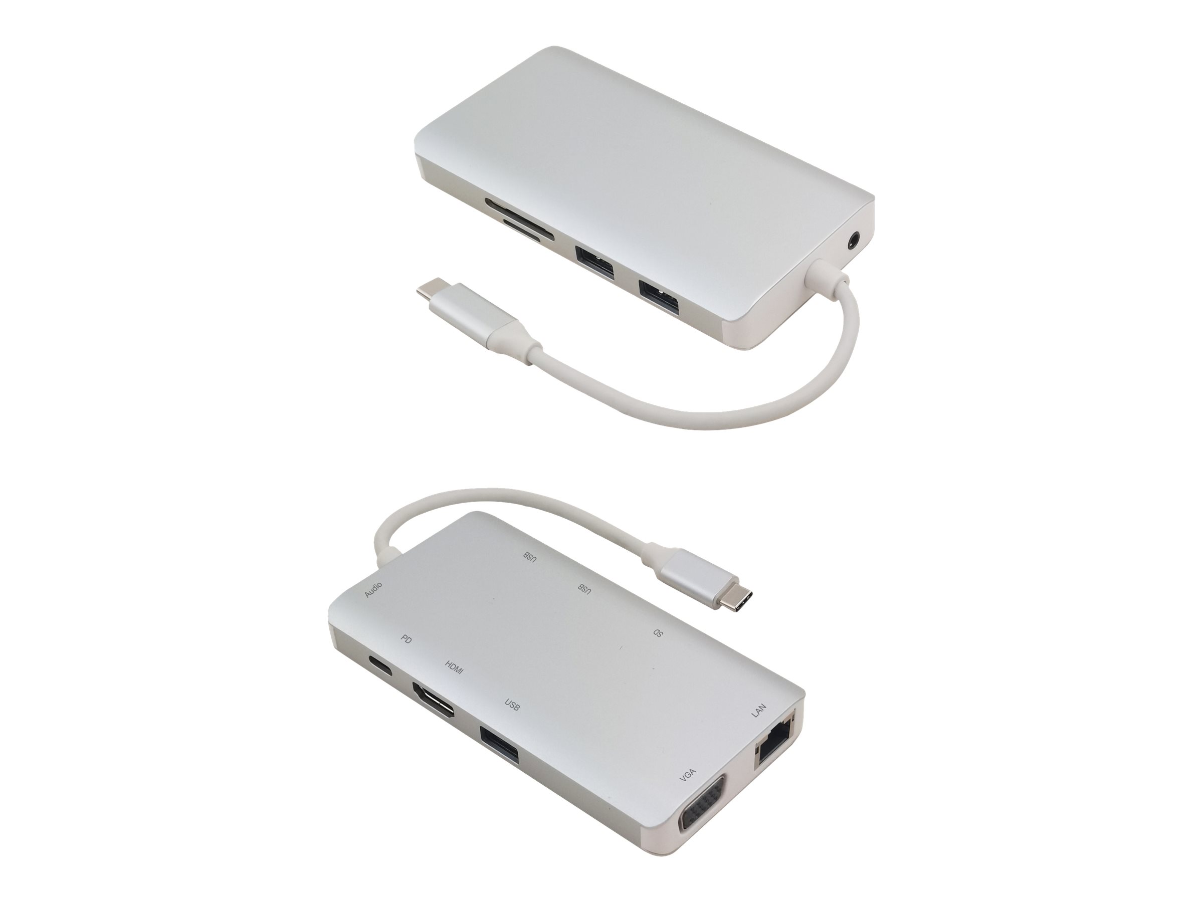 helos Dockingstation, USB 3.1 Type-C St./HDMI/VGA/USB/LAN/AUDIO/SD, PREMIUM helos Dockingstation, USB 3.1 Type-C St./HDMI/VGA/USB/LAN/AUDIO/SD, PREMIUM