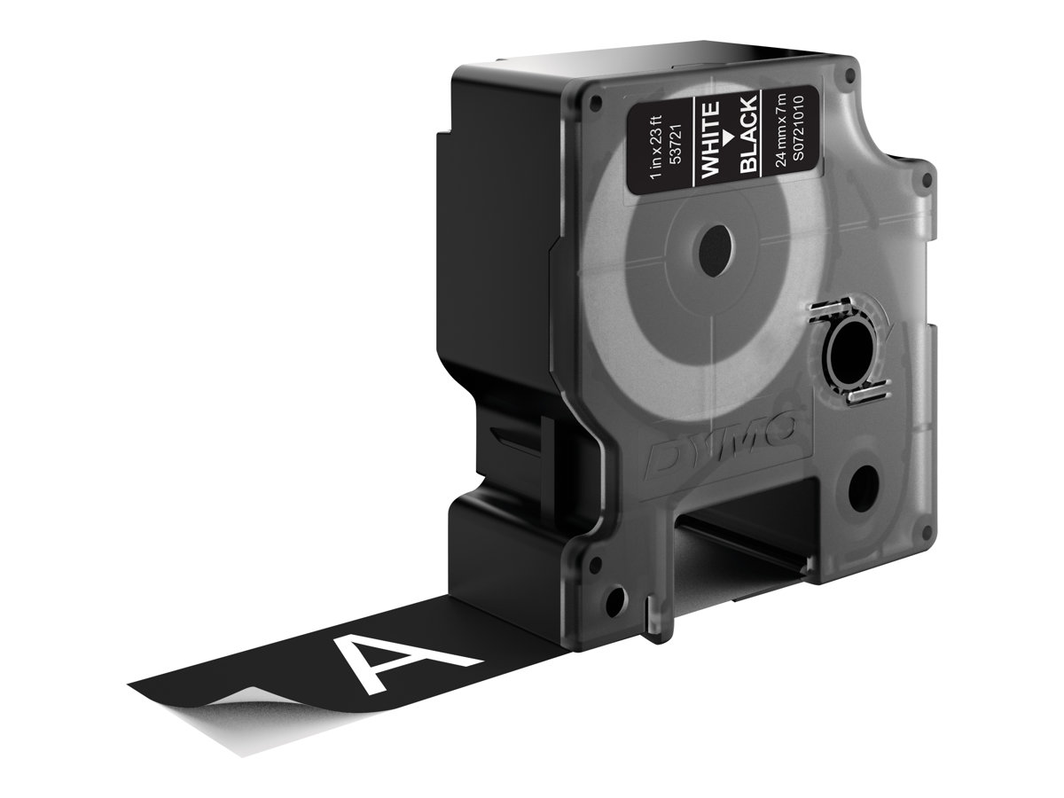 DYMO Schriftband D1 53721 S0721010, 24 mm weiÃ auf schwarz