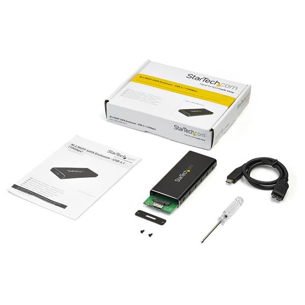 STARTECHCOM M2 NGFF SATA Festplattengehaeuse USB 31 10Gbits mit USBC Kabel