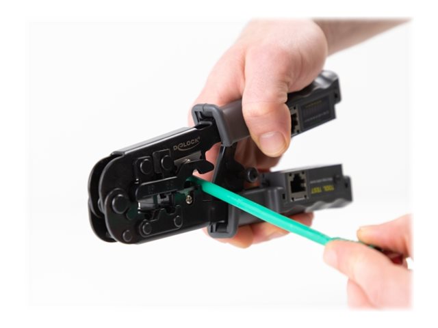 Delock Crimpzange mit Abisolierer und Netzwerktester