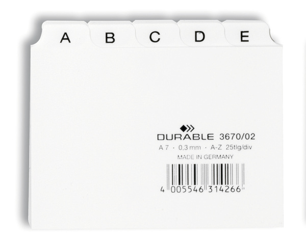 DURABLE Karteikartenregister A-Z weiss