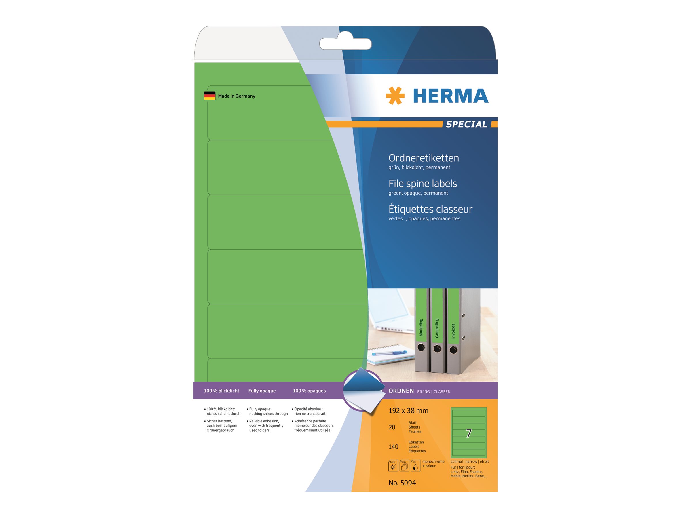 140 HERMA Ordneretiketten 5094 gruen 140 HERMA Ordneretiketten 5094 gruen