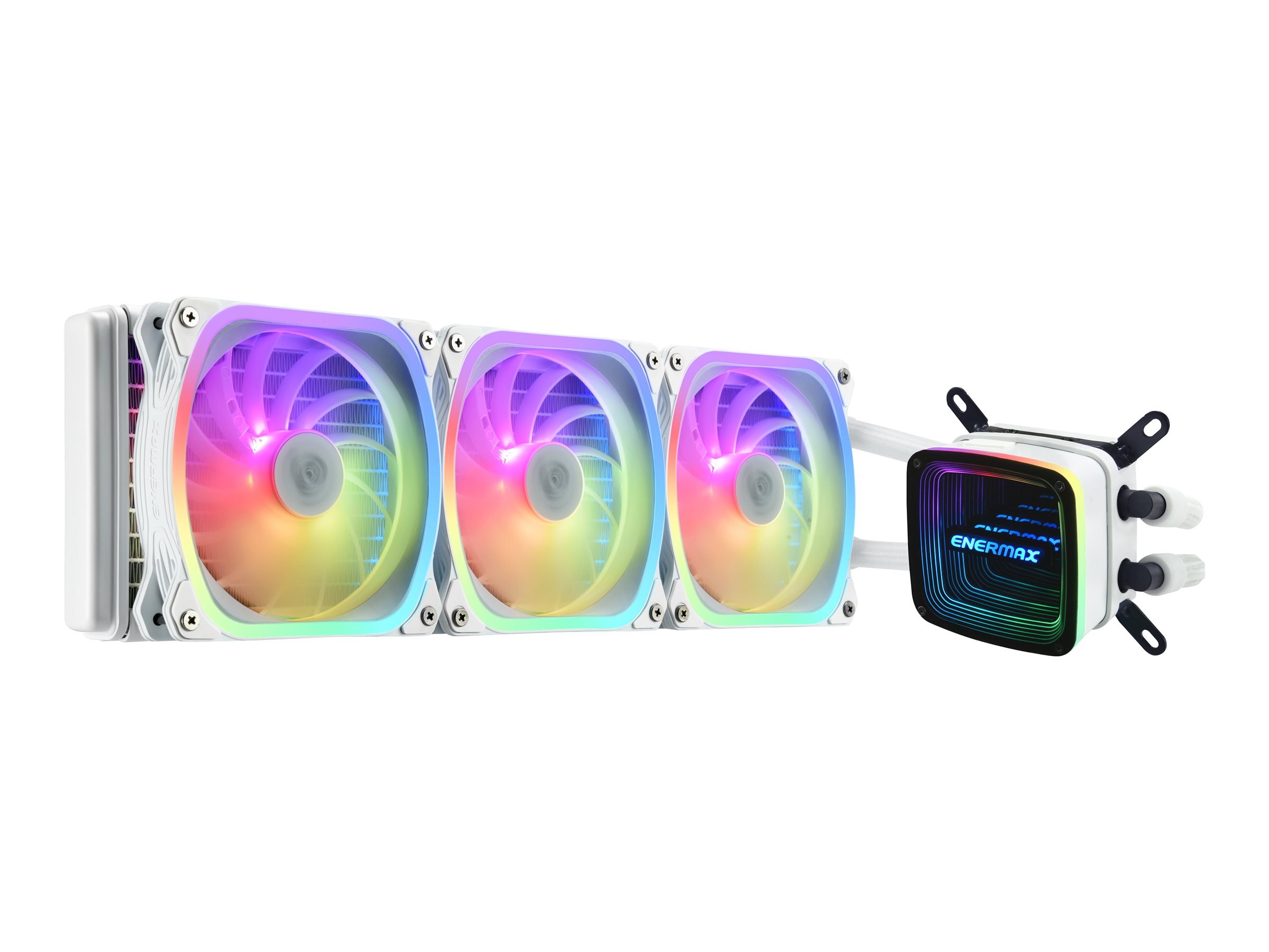 AQUAFUSION ADV ARGB Snow White 360 AIO CPU Wasserkuehlung Intel LGA1700 AM5 Ready 360W+ TDP 3x 120mm PWM SquA RGB-Luefter