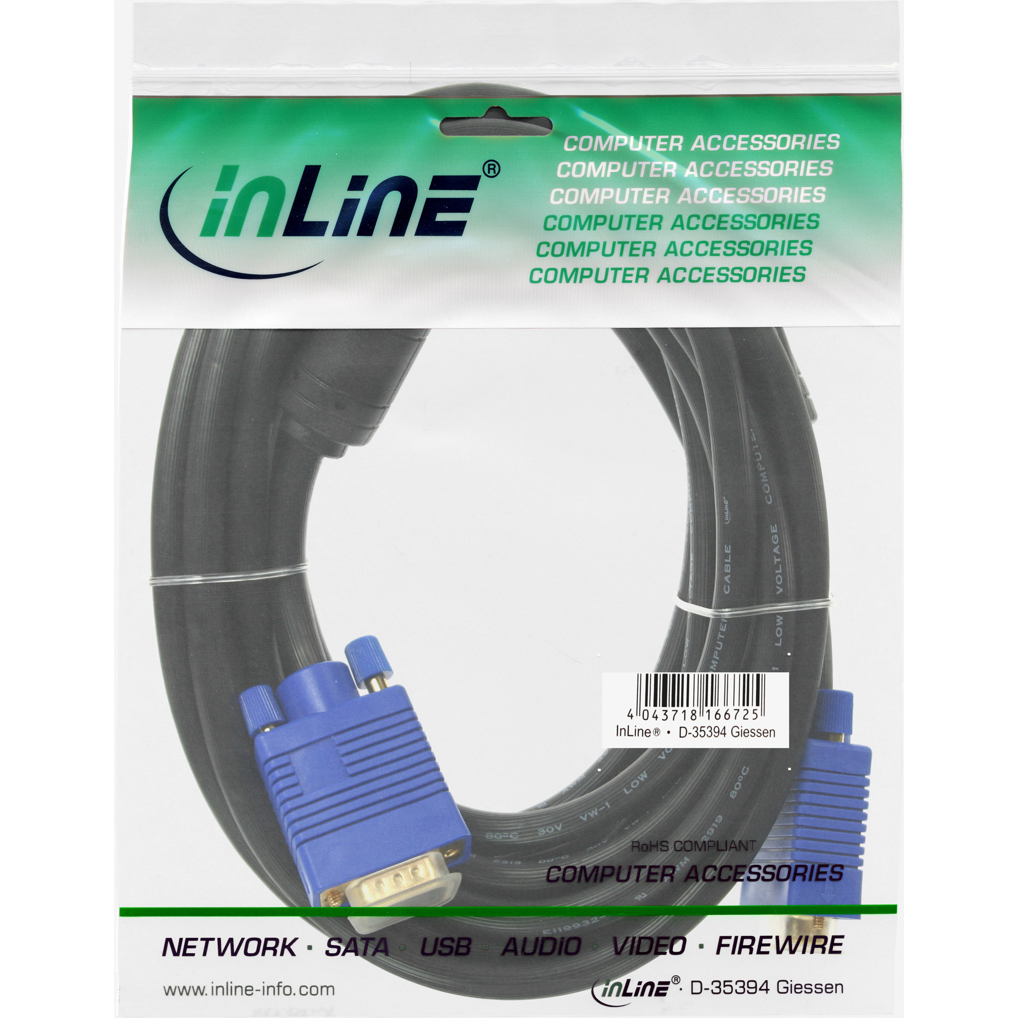 INLINE S-VGA Kabel 5m InLine S-VGA Kabel PREMIUM vergoldete Stecker 15pol HD St/St 5m