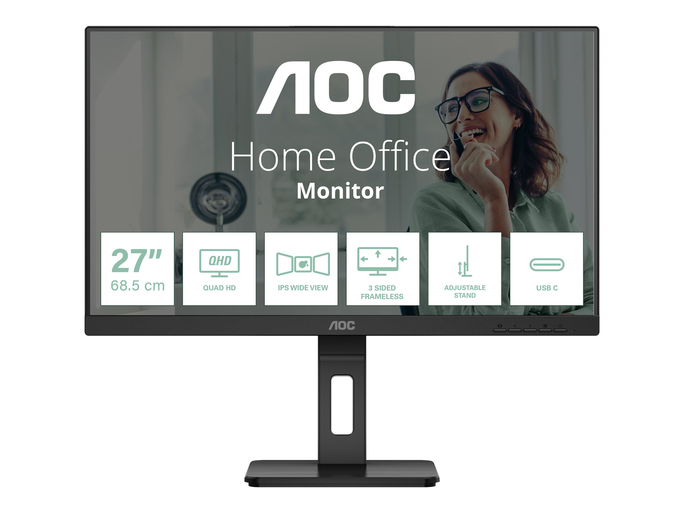 AOC Q27P3CV 68,58cm 27Zoll VA TFT 2560x1440 HDMI DP USB Black AOC Q27P3CV 68,58cm 27Zoll VA TFT 2560x1440 HDMI DP USB Black