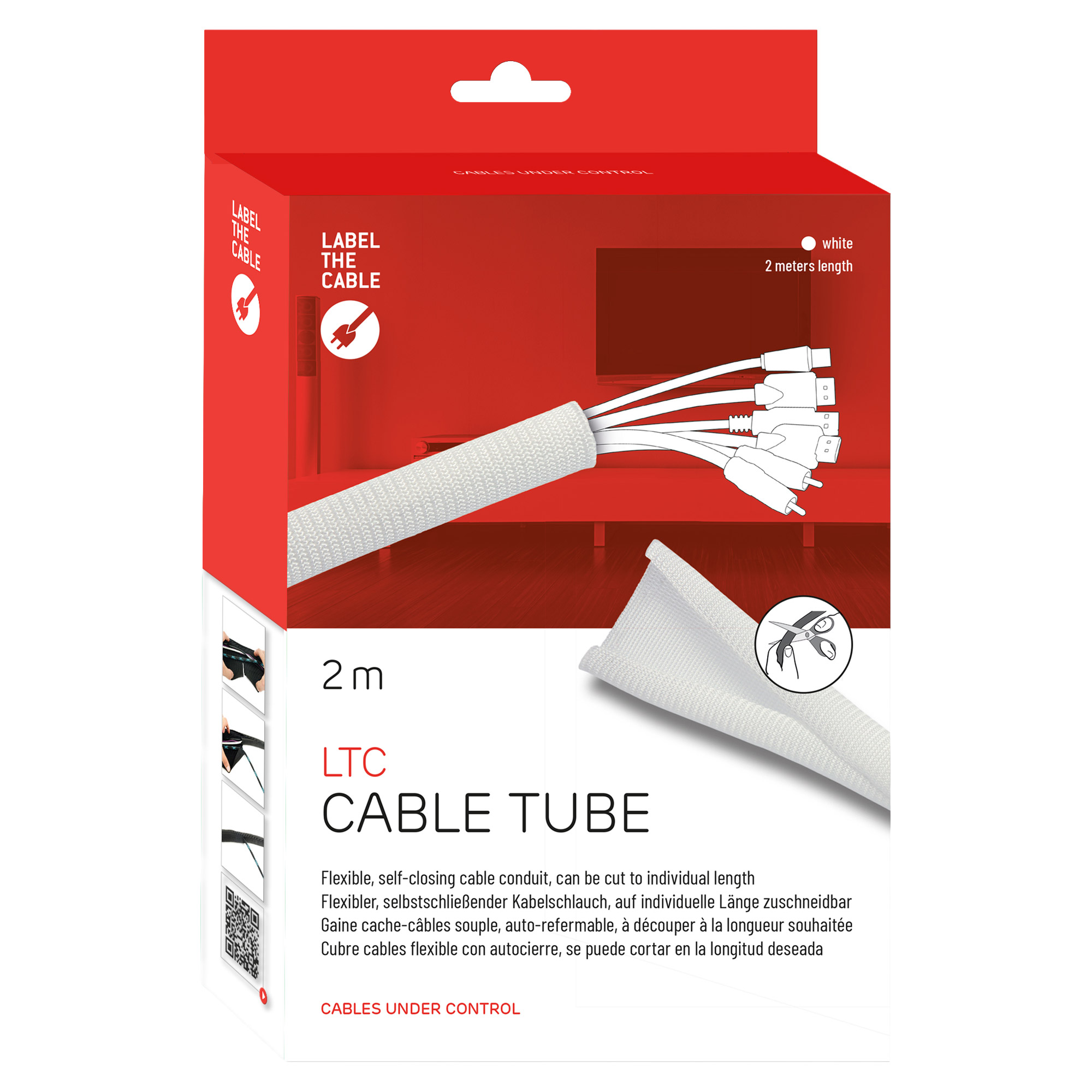 LABEL THE CABLE Kabelmantel CABLE TUBE weiss, 1 St
