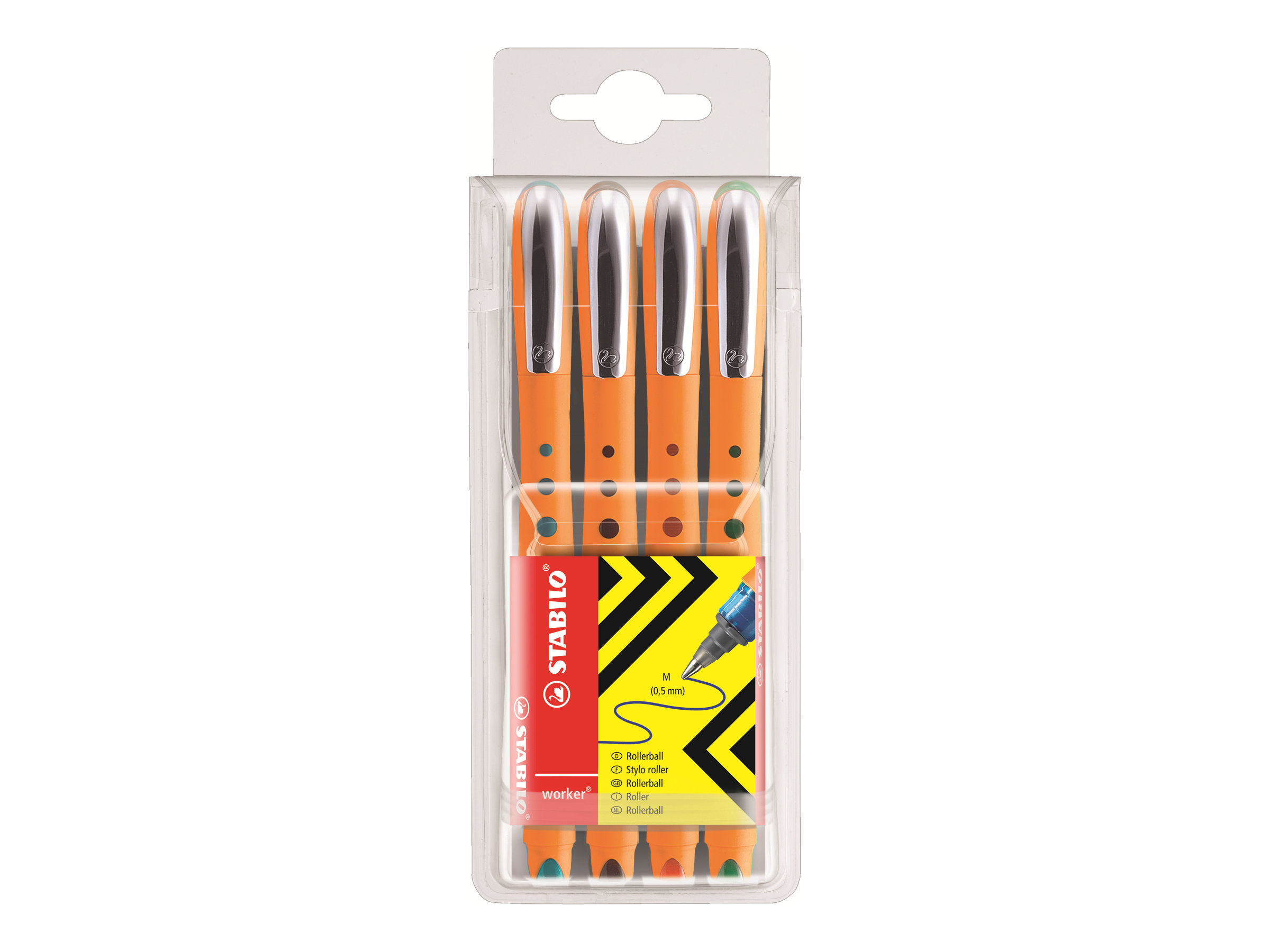 STABILO worker®+ Tintenroller orange 0,5 mm, Schreibfarbe: farbsortiert, 4 St. STABILO worker®+ Tintenroller orange 0,5 mm, Schreibfarbe: farbsortiert, 4 St.