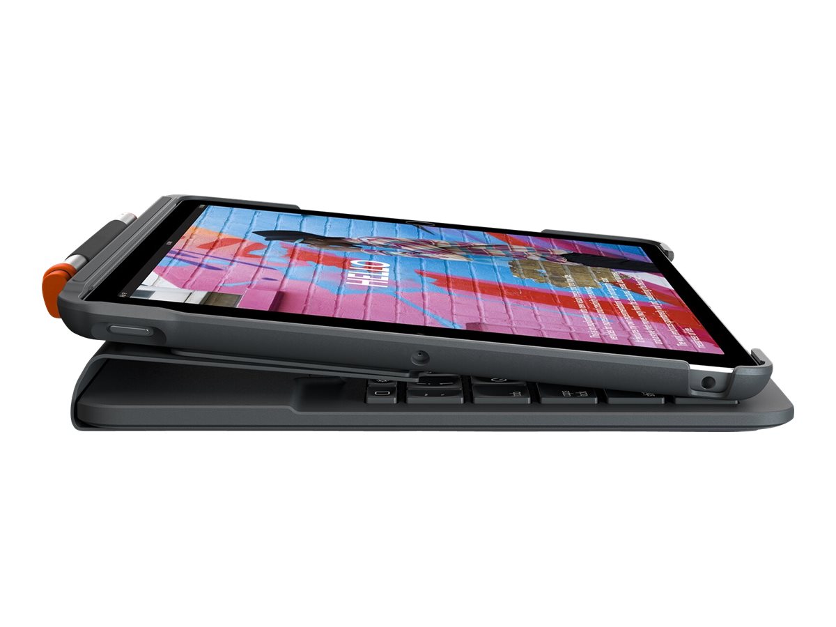 Logitech Slim Folio - Tastatur und Foliohülle - Bluetooth - QWERTY - GB - Graphite - für Apple 10.2-inch iPad (7. Generation, 8. Generation)