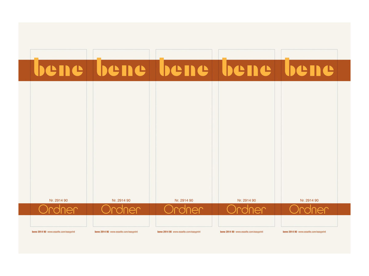 50 bene EinsteckRueckenschilder weiss fuer 8,0 cm Rueckenbreite