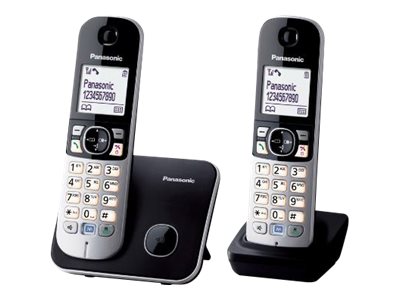 Panasonic Schnurlostelefon mit AB KX-TG6812GB Duo - schwarz Panasonic Schnurlostelefon mit AB KX-TG6812GB Duo - schwarz