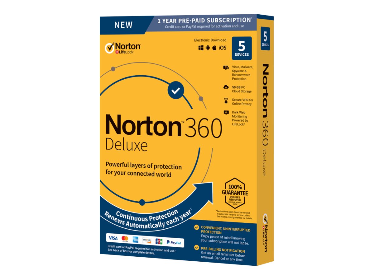 Norton 360 Deluxe Sicherheitssoftware Vollversion (PKC)
