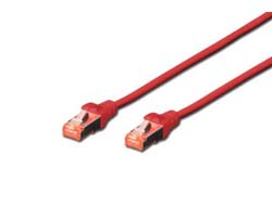 DIGITUS Patchkabel Cat6  S/FTP 2xRJ45 10.0m rot  Hebelschutz Polybeutel