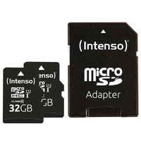 microSD Card UHS-I 32GB SDHC Premium double pack