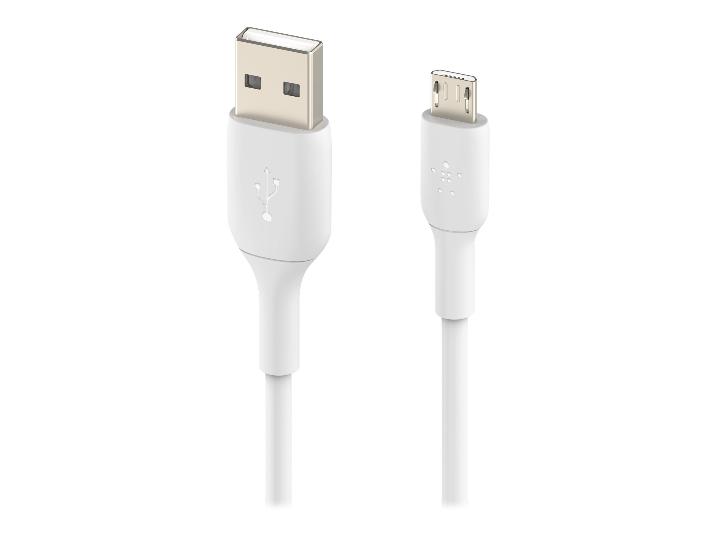 Micro-USB/USB-A Kabel PVC, 1m, weiß