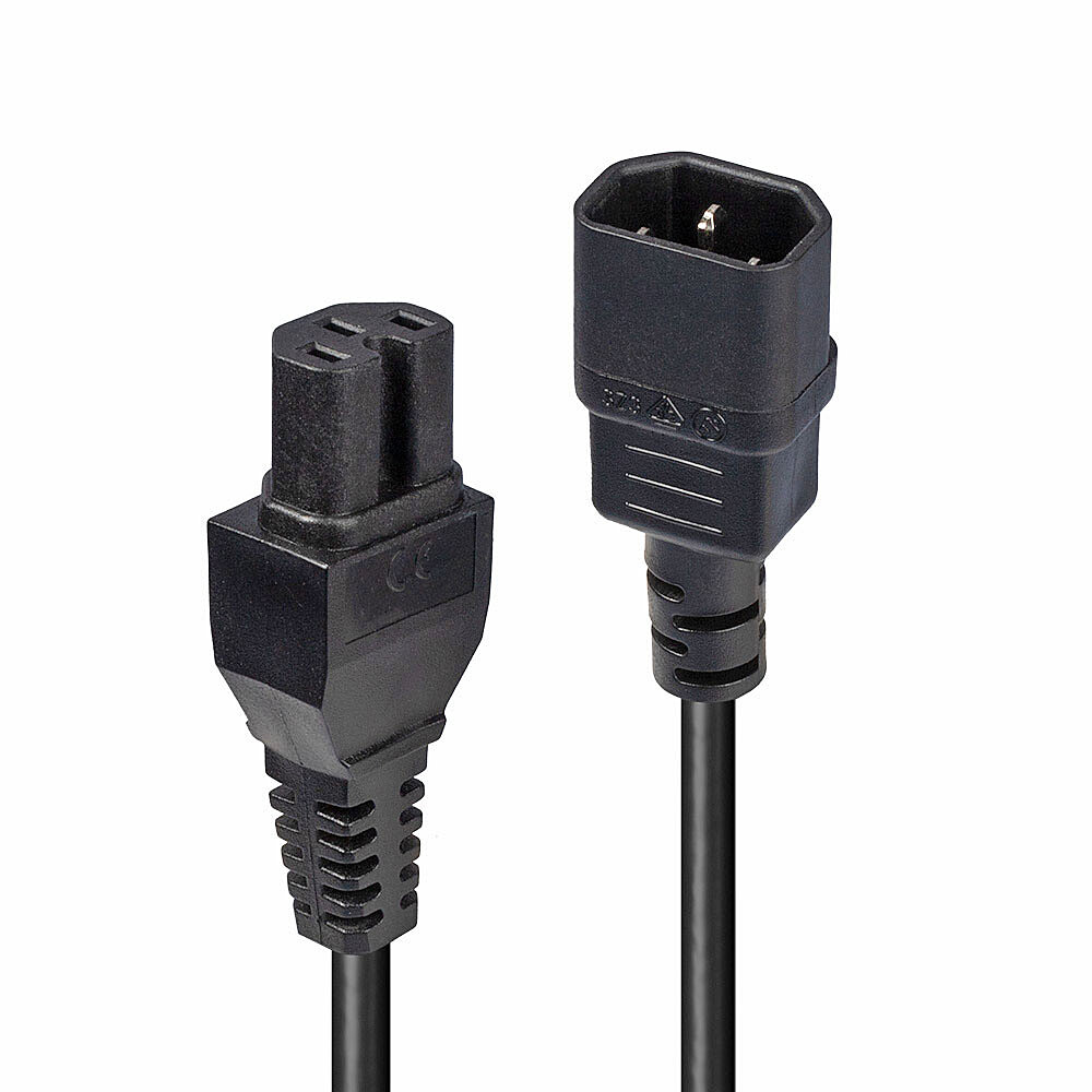 LINDY 2m IEC C14 to IEC C15 Extension Cable