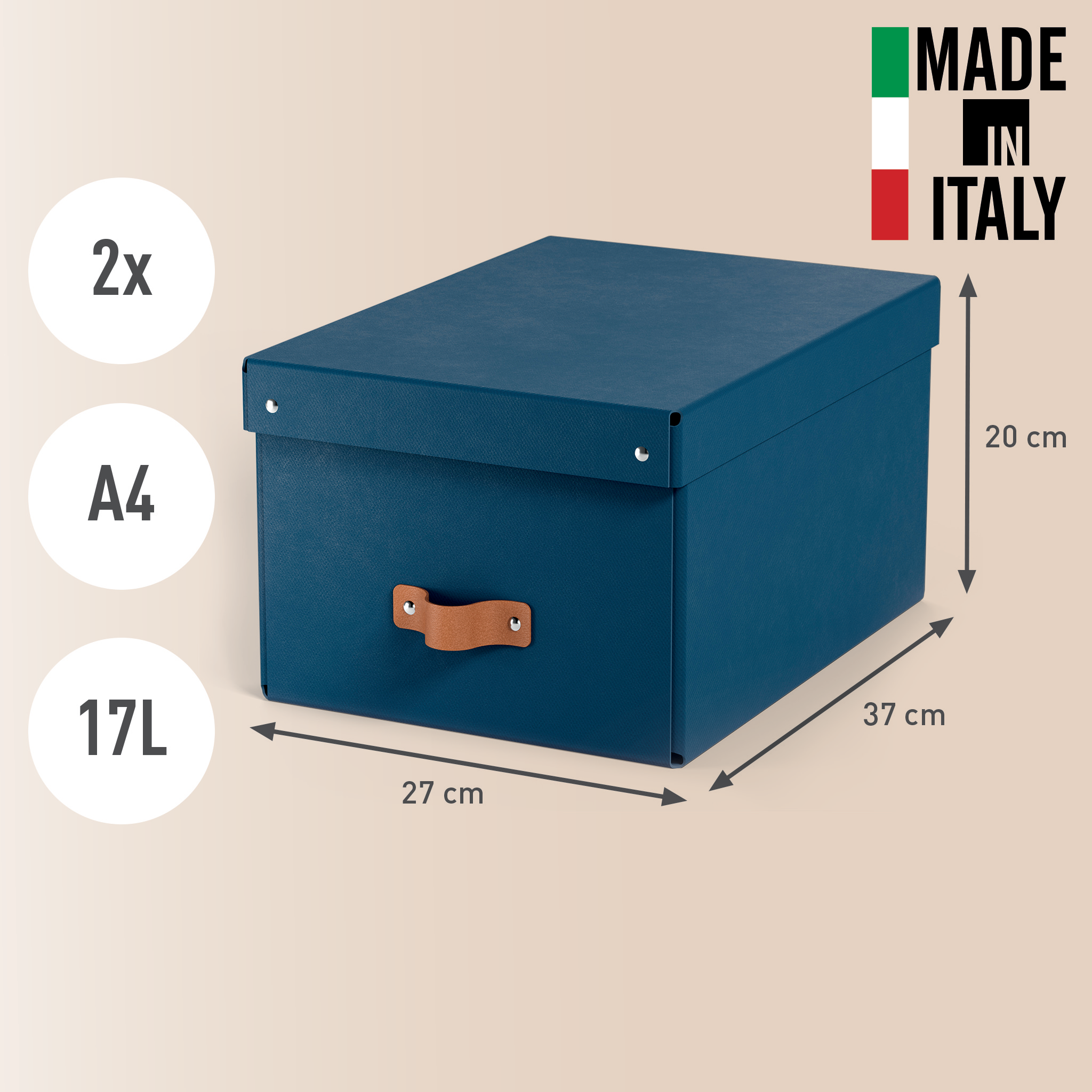 Esselte Leitz Puro Aufbewahrungsbox 17 l dunkelblau 27×37×20 cm