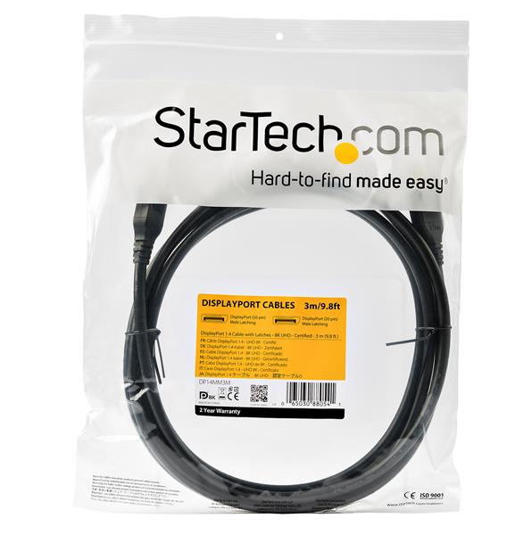 STARTECHCOM DisplayPort 14 Kabel 3m VESA zertifiziert 8K60Hz 8K DP Monitorkabel HBR3 HDR lebenslange Garantie