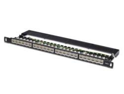 DIGITUS Patchpanel 0,5HE 24Port Cat6 geschirmt schwarz