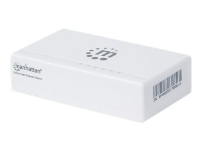 MANHATTAN 5-Port Fast Ethernet Switch Kunststoffgehaeuse verbindet 5 Netzwerkgeraete bei 10 oder 100 Mbits Plug and Play-Installatio MANHATTAN 5-Port Fast Ethernet Switch Kunststoffgehaeuse verbindet 5 Netzwerkgeraete bei 10 oder 100 Mbits Plug and Play-Installatio