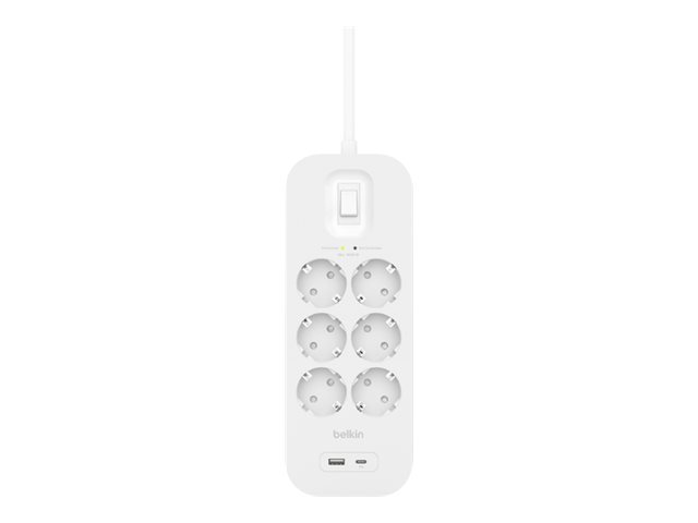 Surge Plus Steckdosenleiste 6-Fach, 18W 2m Kabel Surge Plus Steckdosenleiste 6-Fach, 18W 2m Kabel
