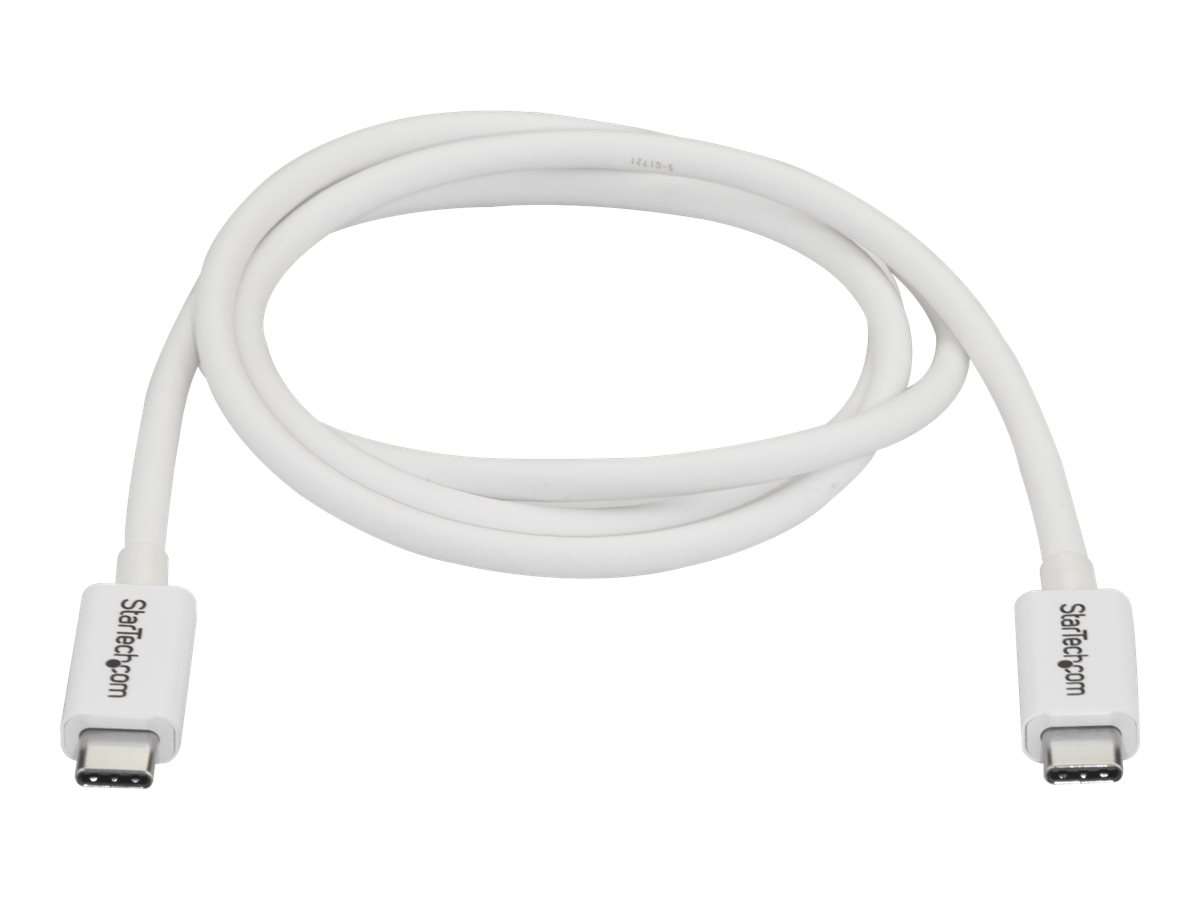 STARTECH.COM Thunderbolt 3 Cable - 20Gbps - 1m - White - Thunderbolt USB and DisplayPort Compatible