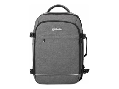 MANHATTAN Rome Notebook-Rucksack mit 2 Fächern für Laptops bis 43,9cm 17,3Z und Tablets bis 27,9cm 11Z 3 herausnehmbare Etuis grau