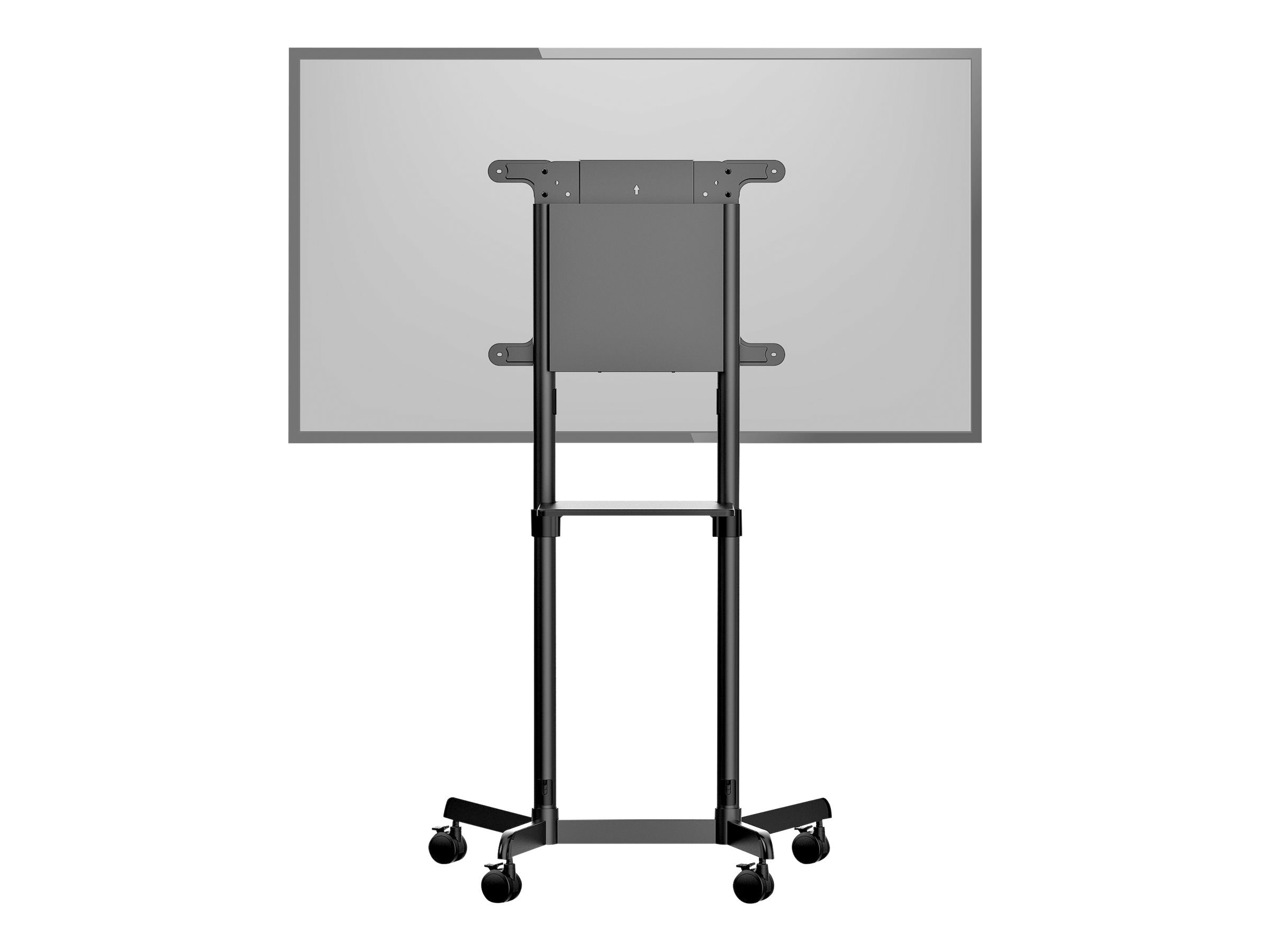 STARTECH.COM Mobiler TV-Wagen Tragbarer rollender TV-Ständer für 93,98-177,8cm 37-70Zoll mit Regal und Ablagefach Drehen/Neigen