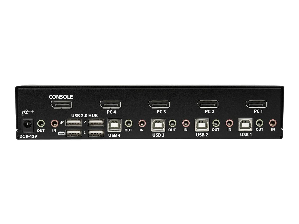 StarTech.com 4 Port DisplayPort KVM Switch - DisplayPort 1.2 KVM - 4K 60Hz - DisplayPort Switch - DisplayPort Umschaltbox - USB KVM Switch - KVM-/Audio-Switch - 4 Anschlüsse